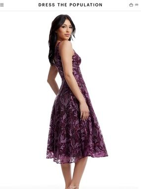 Dress the Population Elisa Sequin Fit & Flare Cocktail Dress, size S